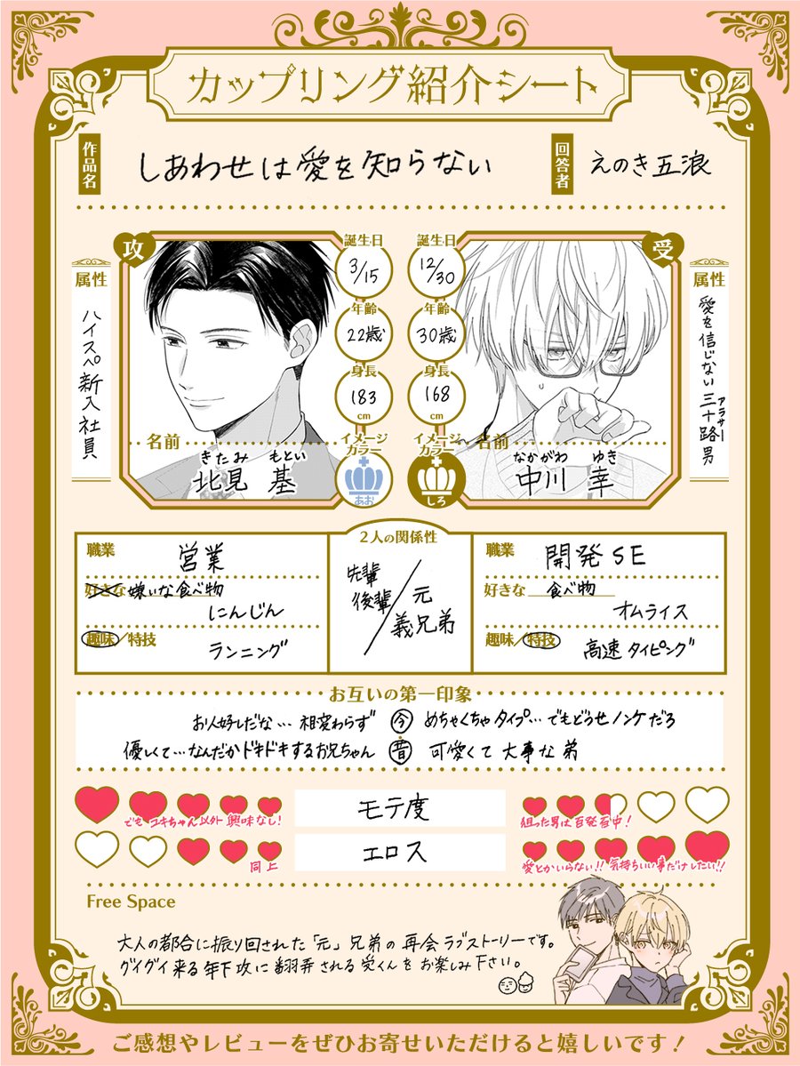 ごろう『しあわせは愛を知らない』連載中✨えのき五浪 tweet media