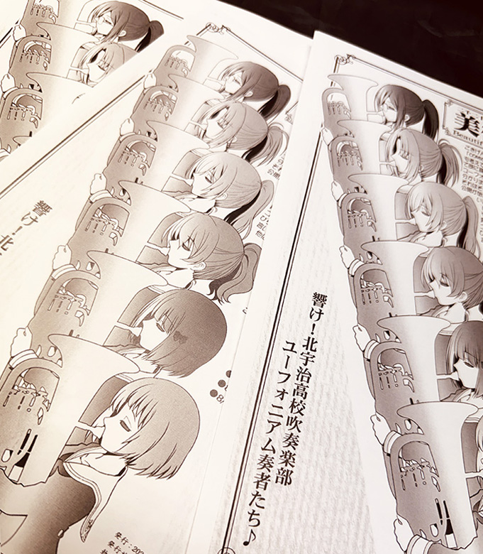 #今月描いた絵を晒そう
4月は、ユーフォペーパーと色紙四枚。あと創作百合な夏コミ原稿をしてました。 