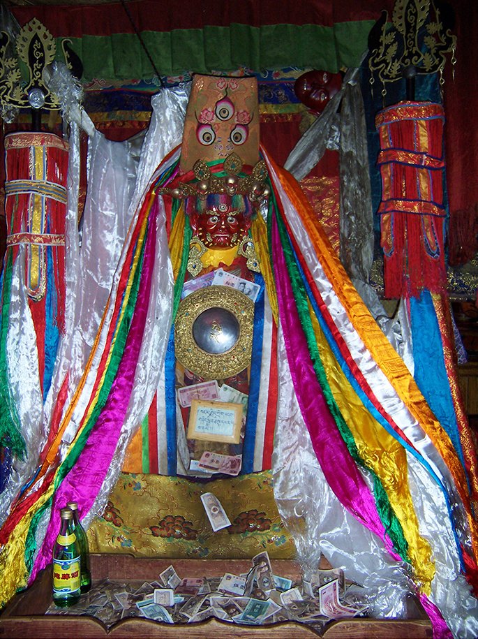 Tsiu Marpo – the Enlightened Demon

Picture: 
The central Tsiu Marpo statue at the Jowukhang, or Tsiu Marpo’s residence at Samye Monastery. 

The Dharma Protector (Sanskrit: Dharmapala) called Tsiu Marpo is an ancient Buddhist deity. His story stems from over a thousand years ago