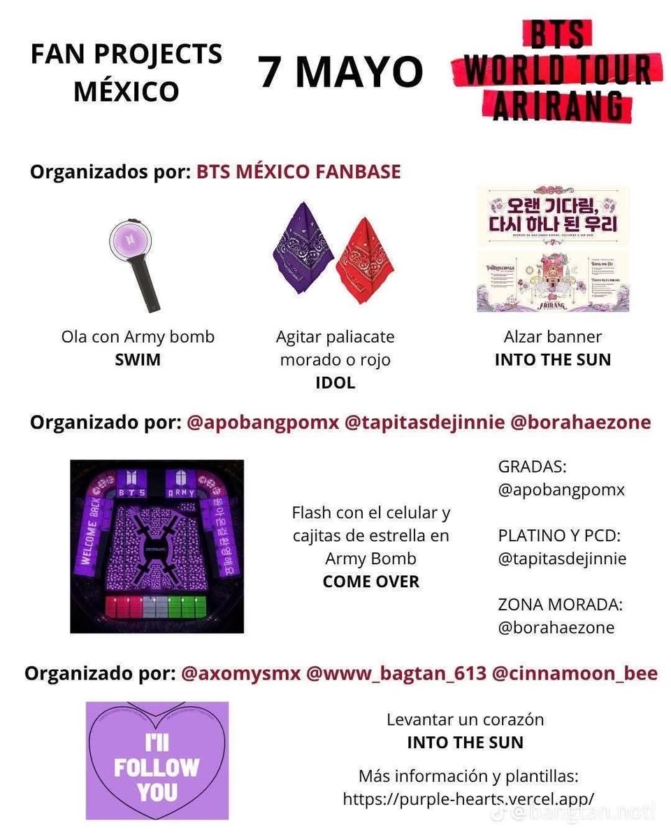 Amigas por si tiene duda, estos son los Fan project que se estarán haciendo el día 7 de mayo! Dudas envíeme un DM 💚🤍❤️
