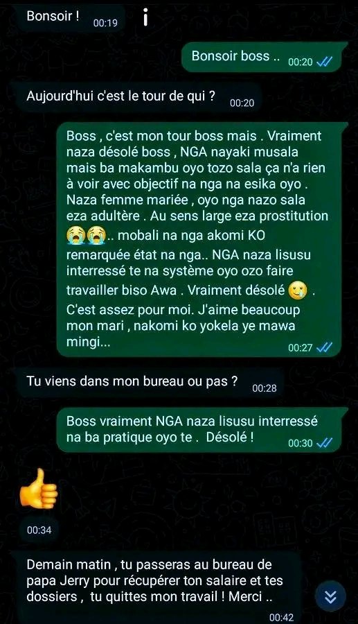 mulikuza_jordan's tweet photo. Harcèlement #sexuel en milieux #professionnels on peut en parler ?

Aujourd’hui beaucoup d’hommes et des femmes sont victimes de chantage et harcèlement sexuel en milieux professionnels : soit pour avoir du travail, soit pour pour sécuriser son emploi.

Avons nous un arsenal juridique pour permettre aux victimes de dénoncer ces actes sans permettre leur travail ?

N.B: image d’illustration

🤓✍️
