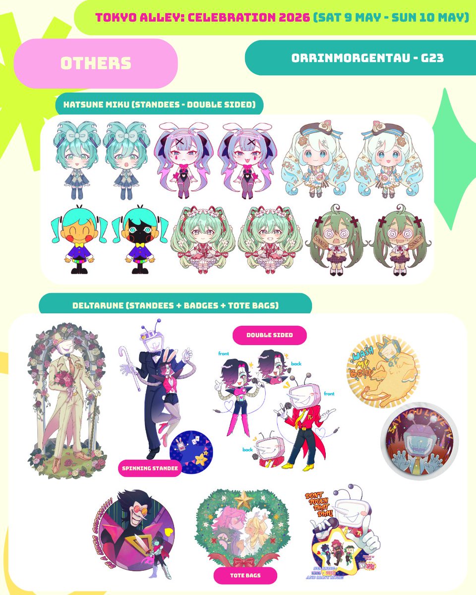 orrinmorgentau's tweet photo. my con catalogue for @/tokyoalleyperth / Tokyo Alley: Celebration! my table is at G23, so please drop by and say hi! also if you have oc trading cards, let's trade! (1/2) https://t.co/vOUINsFwPP