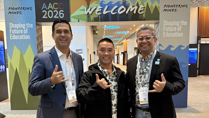 UHawaiiNews's tweet photo. From student to star: @LeewardCC automotive instructor Nolan Miyahara received the 2026 Dale P. Parnell Distinguished Faculty Award at the AACC conference in Seattle, recognizing excellence in teaching, leadership and student success nationwide ➡️ https://t.co/R1B9O4bSCn https://t.co/xGgf0DAQ6e