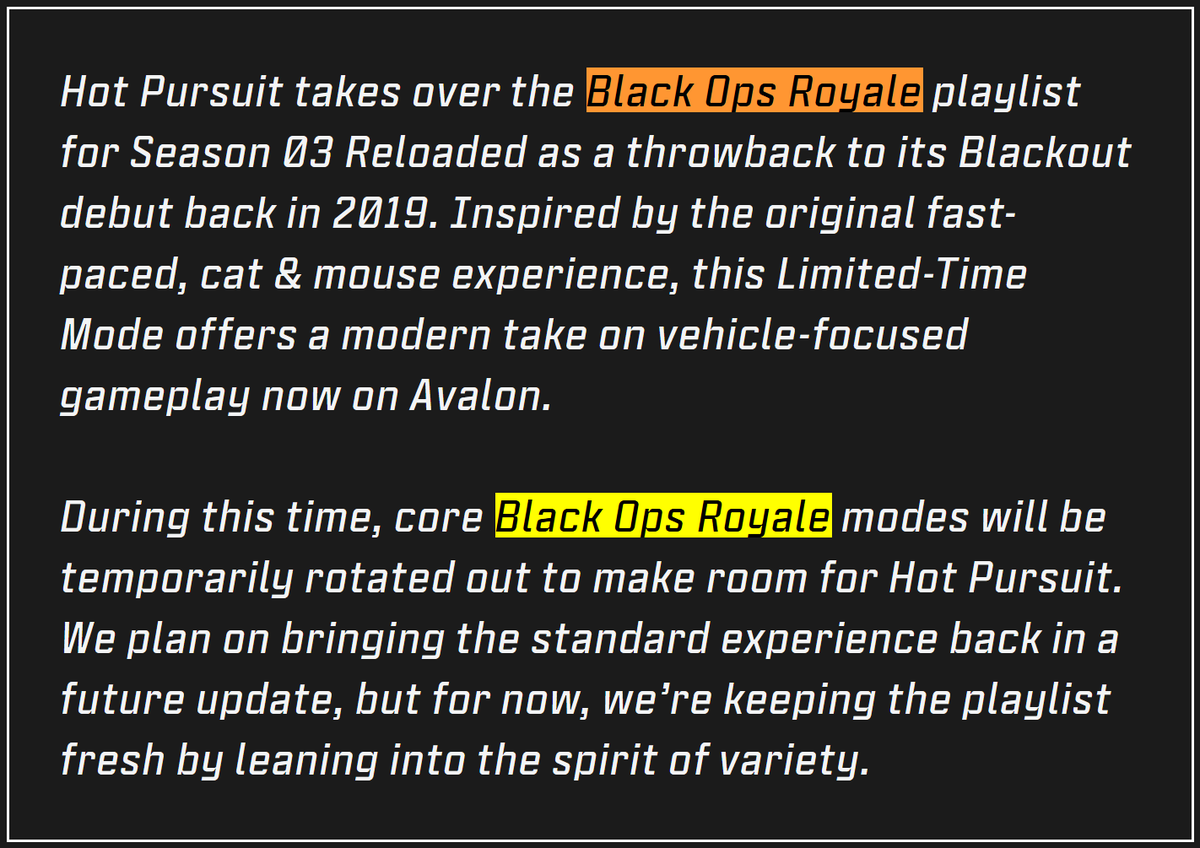 WZStatsGG's tweet image. ‼️🚨 BLACK OPS ROYALE REMOVED 🚨‼️

Black Ops Royale will be temporarily removed from #Warzone tomorrow!

&amp;amp; still no Solos for Regular BR..