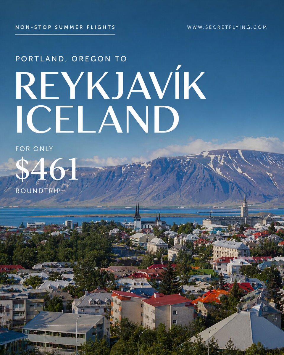 SecretFlying's tweet image. SUMMER: Non-stop from #Portland, Oregon to Reykjavik, Iceland for only $461 roundtrip #Travel

secretflying.com/posts/portland…