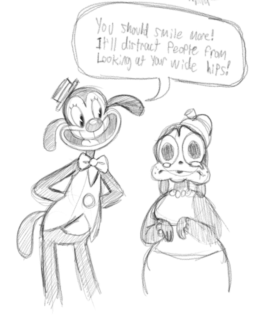 InkwellInsanity's tweet image. Poobie is your usual trad wife! She’s sweet, pretty, quiet, and stays outta the man’s way! Yup! This is 100% what she wants! She has everything she could ever want AND she’s married to THE Top Dawg! What an honor!  #toon #digitalart #oc #rubberhose #cartoon