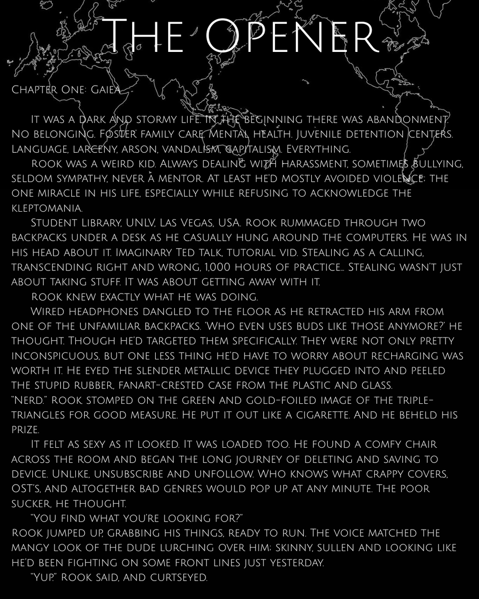 neophytegod's tweet image. in Ωmnitheon: (#Q #A alt-mythology #F) ~18yr old Rook learns Norse poetry to steal an anceint Japanese sword. 
-A cult plots to control the underworlds. 
-A Centaur babysits a klepto who doesn't ❤️ his dad-jokes. 
-Ika, a 17yr old valkyrie in training saves them all.
#questpit