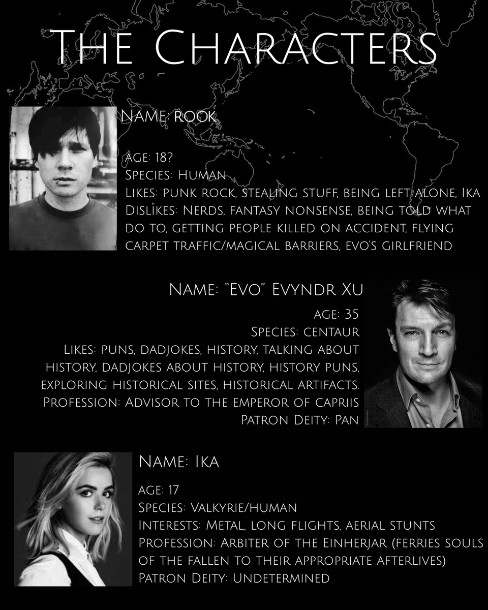 neophytegod's tweet image. in Ωmnitheon: (#Q #A alt-mythology #F) ~18yr old Rook learns Norse poetry to steal an anceint Japanese sword. 
-A cult plots to control the underworlds. 
-A Centaur babysits a klepto who doesn't ❤️ his dad-jokes. 
-Ika, a 17yr old valkyrie in training saves them all.
#questpit