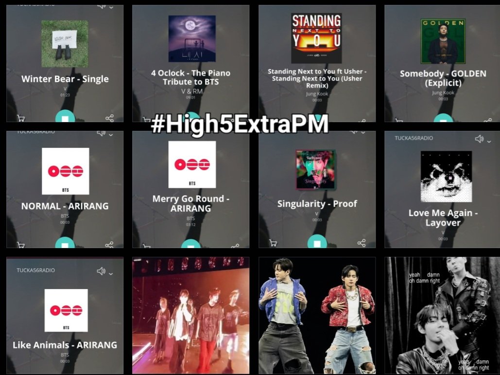 TaeKook_Radio's tweet photo. Thank you @RadioTucka56 for playing these amazing songs by #V #JUNGKOOK & #BTS tonight the #High5ExtraPM
#WinterBear
#4oClock #RM
#StandingNextToYou #Usher
#Somebody #Golden
#Normal #MerryGoRound
#Singularity
#LoveMeAgain #LayoVer
#LikeAnimal #ARIRANG
#TKRadio ✨️❤️💜🫶🤝 https://t.co/QD4UZulSGD