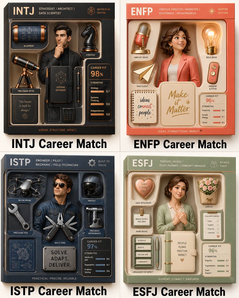 Object Personalities I used to make these career match visuals for personalities with Nano ...