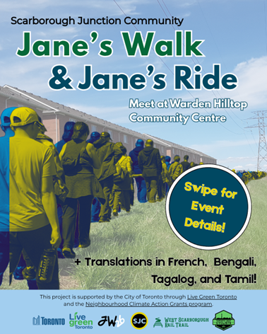 ScarbJunction's tweet photo. Join us to walk, ride, explore and support the West Scarborough Rail Trail Sunday May 3 from 10am - 12pm at Warden Hilltop C.C. Check out our translated posters in French, Bengali, Tagolog and Tamil. 
https://t.co/u30ZW1oeRF
@Kandavel_SSW @DolyBegum @WardenNeighbour https://t.co/E7zU4hOWzf