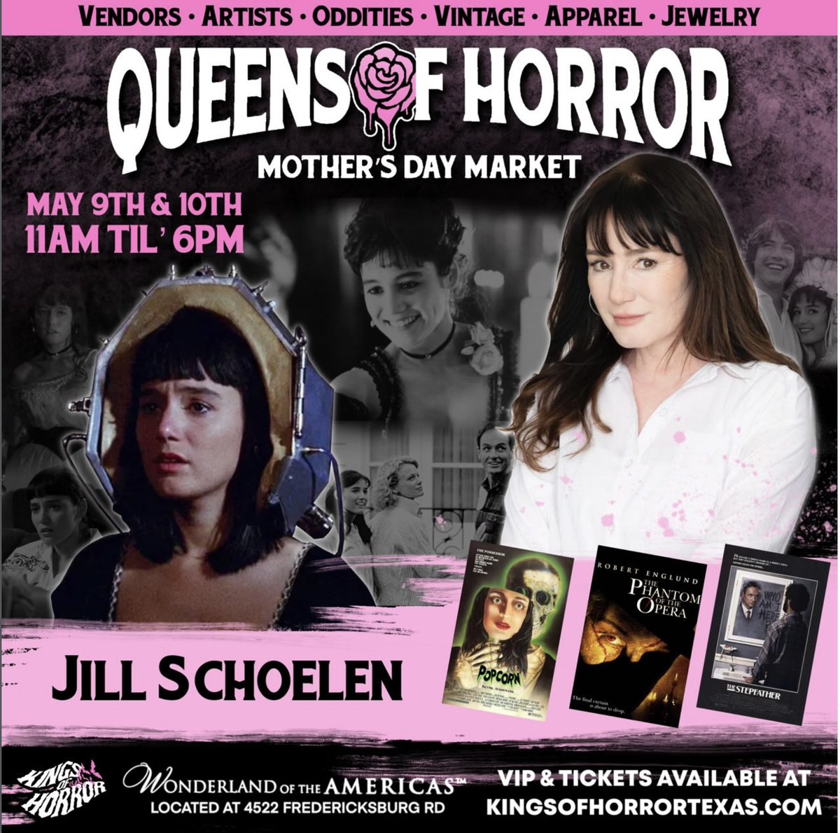 JillSchoelen's tweet photo. Mother’s Day weekend I’ll be in San Antonio at Queens of Horror! I love it!😊
Can’t wait!!!!!❤️❤️❤️
#queensofhorror #screamqueens #finalgirl #ilovehorror #horrormovies https://t.co/M8cKyBfARS
