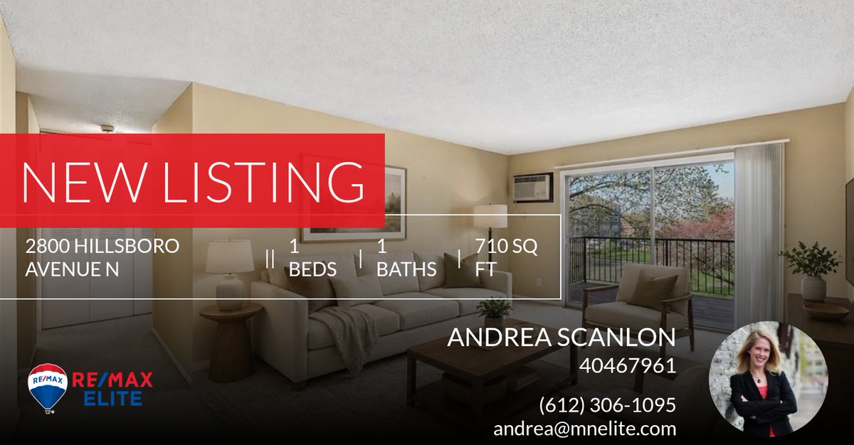 AndreaHScanlon's tweet photo. 📍 New Listing 📍 Take a look at this fantastic new property that just hit the market located at 2800 Hillsboro Avenue N 315 in New Hope. Reach out here or at (612) 306-1095 for more information

You deserve Top Notch repre... https://t.co/5qcNfuxARC https://t.co/AGjrvEdr6z