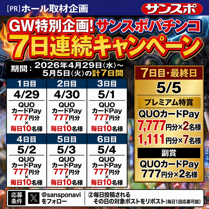 【サンスポ パチンコ】ホール取材ナビ tweet media