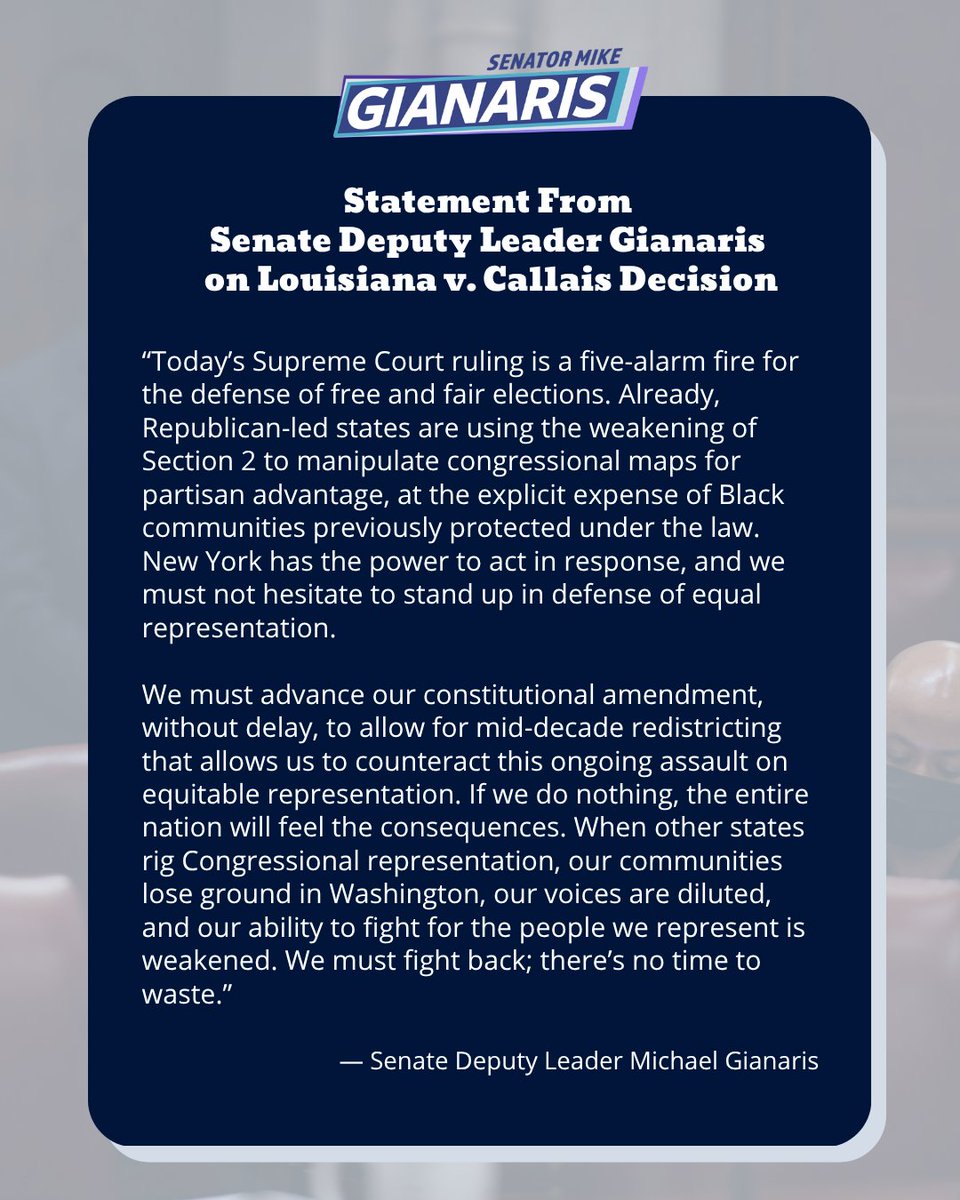 Sen. Mike Gianaris tweet media