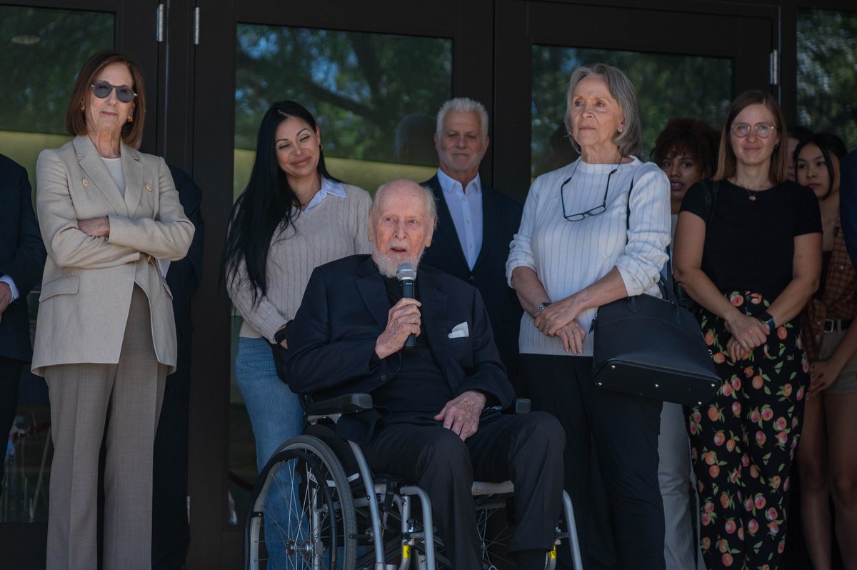 LASchools's tweet photo. Cue the applause for the new John Williams Performing Arts Center at North Hollywood High School. 🎭✨

Today, Los Angeles Unified celebrated the opening of a state of the art space where students will perform, create, and bring their stories to life for generations to come. Inspired by the legacy of distinguished North Hollywood alumnus John Williams, this new center reflects the power of arts education to spark imagination and open doors for students. 🎼🎬

This stage is ready for the next generation of musicians, performers, storytellers, and future award winners. 🌟
Congratulations, North Hollywood High School. The spotlight is yours. #LAUSD #NoHoHighSchool #JohnWilliams #ArtsEducation #FutureReady