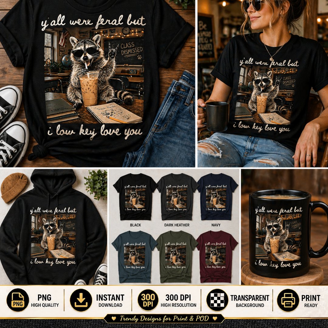 redaessatte96's tweet image. Every teacher has thought this 🦝😂

"Y'all Were Feral But I Low Key Love You"

📥 Instant Download PNG | 300 DPI | Print Ready
🔗 trendypngco.etsy.com

#TeacherLife #TeacherHumor #FunnyTeacher #PNG #POD