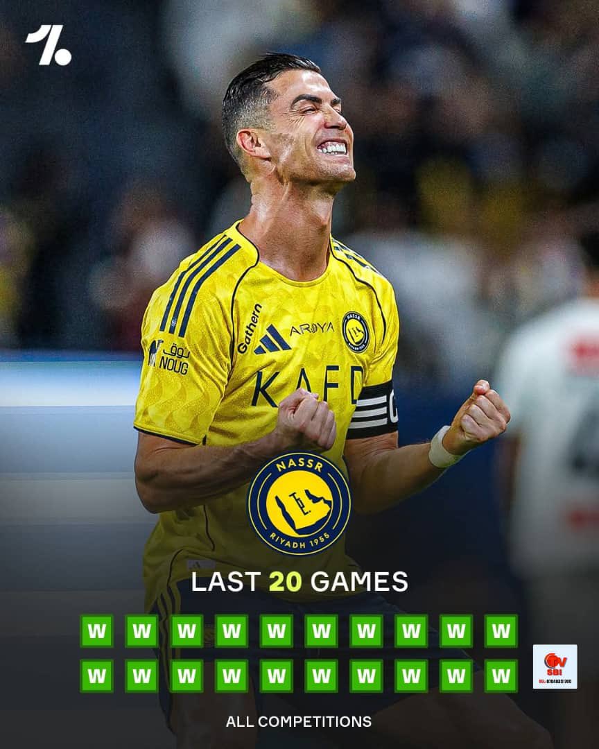 SBITV1u's tweet photo. Al-Nassr’s are unstoppable this season they have just four matches left in the Saudi professional league before they crown 👑 them winner of the league 👑✅ https://t.co/zChKuhgiY1