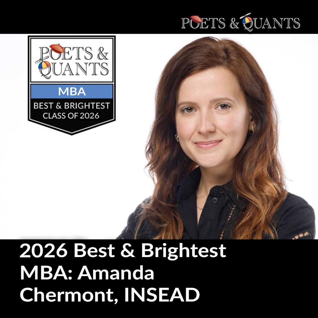 PoetsAndQuants's tweet image. Amanda Chermont, who is graduating from INSEAD, has been named a Poets&amp;amp;Quants Best &amp;amp; Brightest MBA for 2026.

Read More: hubs.la/Q04dXWzj0

#insead #bschool #womeninbusiness #mbastudent #businessschool
