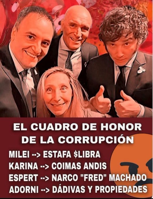 napoleonsolo13's tweet photo. @MenemMartin @madorni @JMilei @BornoroniG Ladrones, se van, corruptos! https://t.co/4Lq3uYmD6I
