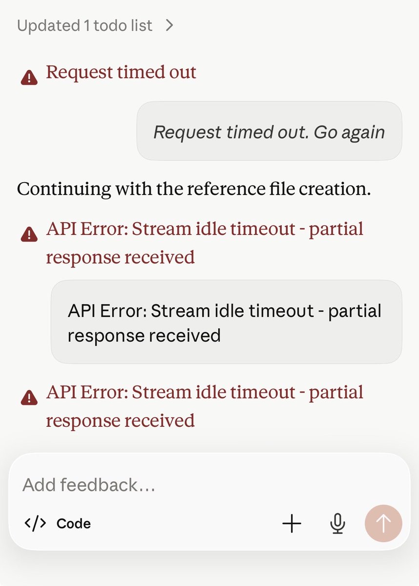adityaparikh's tweet photo. @claudeai @ClaudeDevs @bcherny @trq212 @_catwu getting this all the time with Claude Code on the Web. Please advise. https://t.co/3aR6PWLgn0