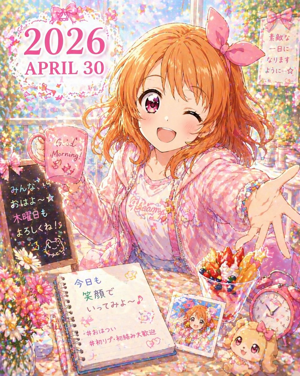 みんな、おはよ〜☆ 木曜日もよろしくね！