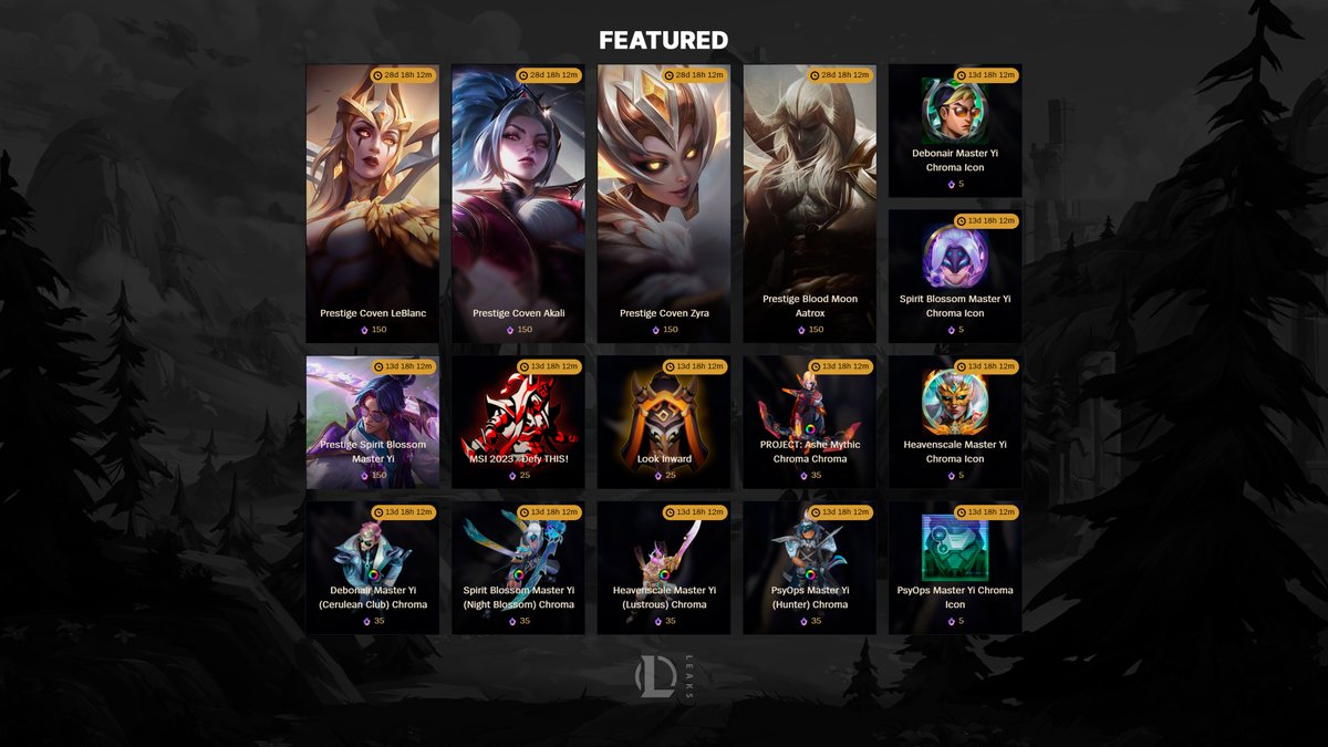 New rotations for the Mythic Shop Apr 29th