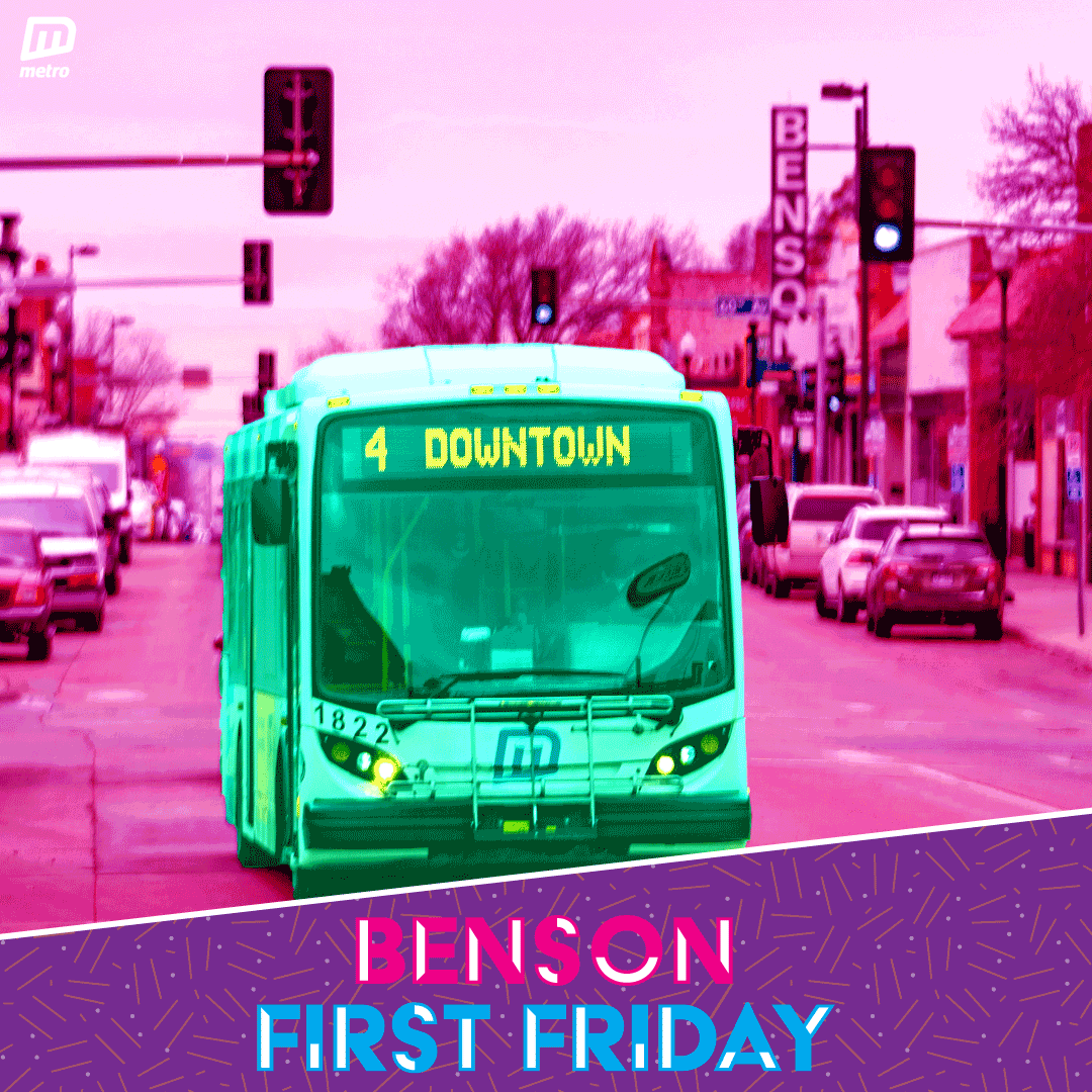 rideORBT's tweet photo. 🎵 It's gonna be.......May Benson First Friday!
Start the month off right with music, art, and community with @BFFOmaha - Route 4 can get you there.
With our recent service changes, Route 4 runs every 15 minutes during the day + every 30 minutes after about 8 p.m. https://t.co/WGgncST0sZ