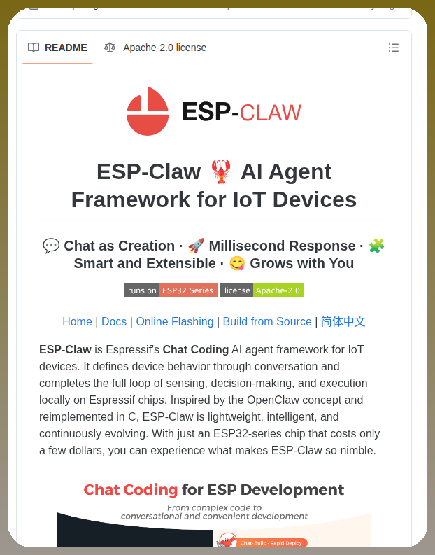 tom_doerr's tweet photo. Runs conversational AI agents on ESP32 chips

https://t.co/sCpCpmHy4O https://t.co/QeEaDPKyy3
