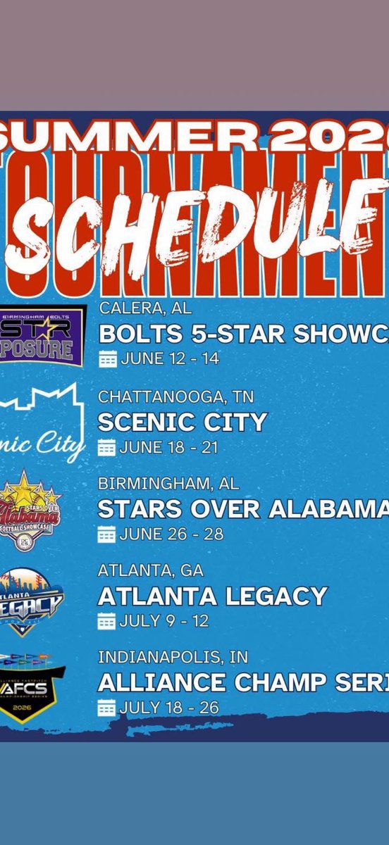 Schedule for Summer!!!!!