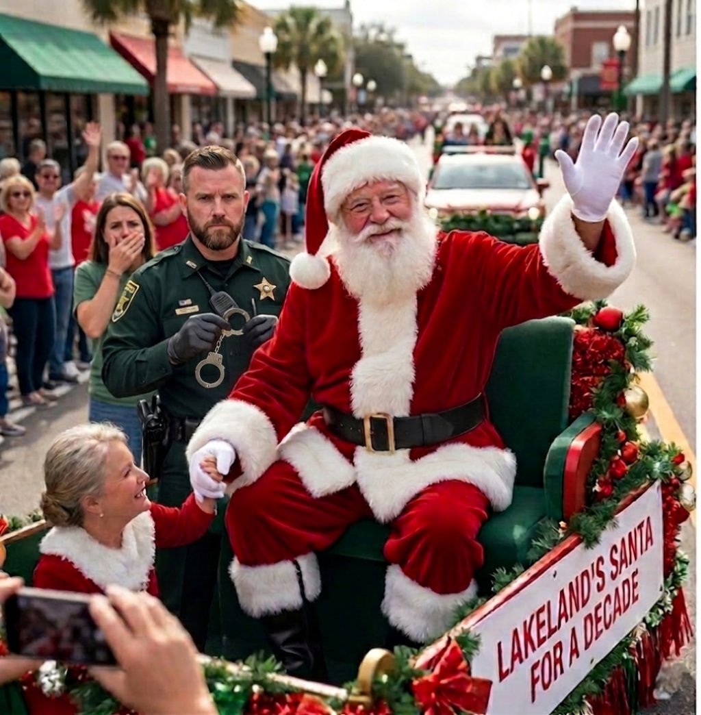 TrumpTrackerHQ's tweet image. A #Lakeland, #Florida, #SantaClaus for roughly a decade in the city's Christmas parades, waving and taking photos with thousands of children, is arrested in a recent child-sex sting conducted by the #PolkCountySheriff's Office. He'll soon be sitting on Bubba's lap in jail.