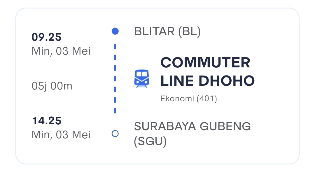 mahaecil's tweet photo. @KAI121 min, commuter line dhoho (401) blitar - surabaya gubeng jam 09.25 lewat kertosono atau malang ya? https://t.co/1lYIVUCSUA