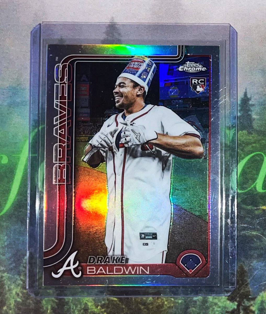 gatorbait_96's tweet image. The best hitter on the Braves,Drake Baldwin. This is his Image Variation Topps Chrome RC. #DrakeBaldwin #ROY #ToppsChrome #Variation #Braves @CardPurchaser