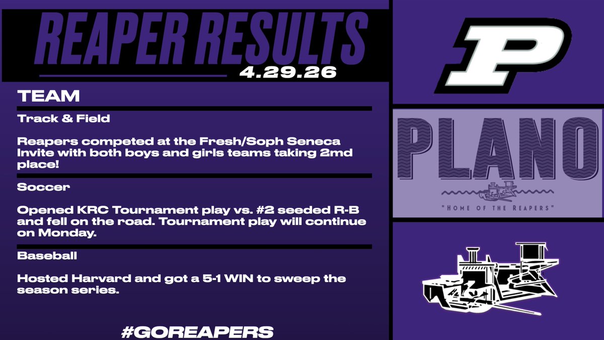 Plano Reapers Athletics & Activities tweet media