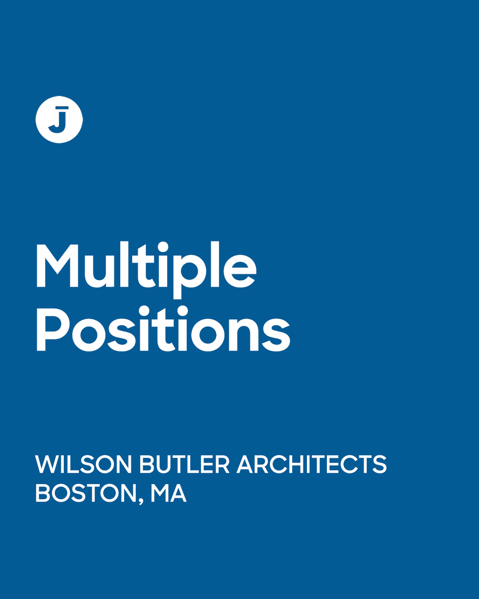 archinectjobs's tweet photo. Today's Employer of the Day is Wilson Butler Architects. They're currently hiring a Senior Architect and an Architect Level II in Boston.
https://t.co/YkaR8C0t6i
#ArchinectJobs #ArchinectEOTD #ArchitectureJobs #BostonJobs https://t.co/FKNsLlSHCA
