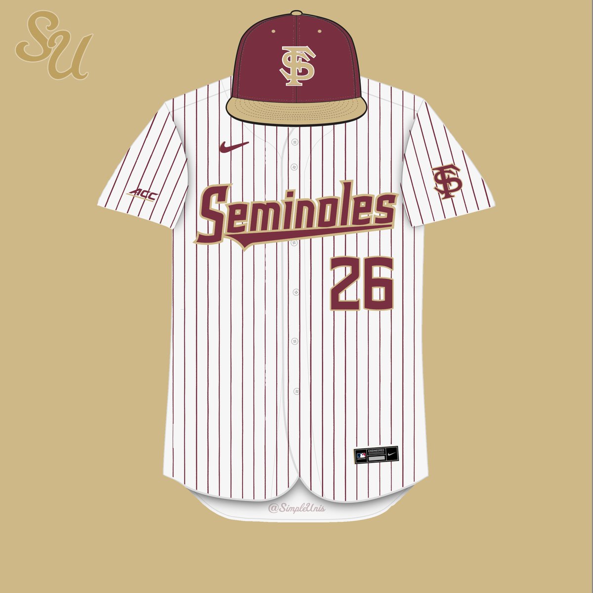simpleunis's tweet image. FSU baseball pinstripe concept

#Noles #FSU #uniforms #simple #unis