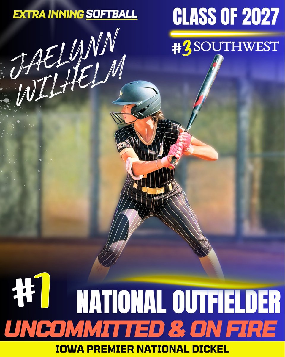 JaelynnWilhelm's tweet photo. Blessed to receive the #7 National ranking from @ExtraInningSB Thank you !! @VYPEOK @LadyPioneers1 @PaigeShannonIPF @IPF_James5 @IowaPremierFP https://t.co/WcDx78hS6X