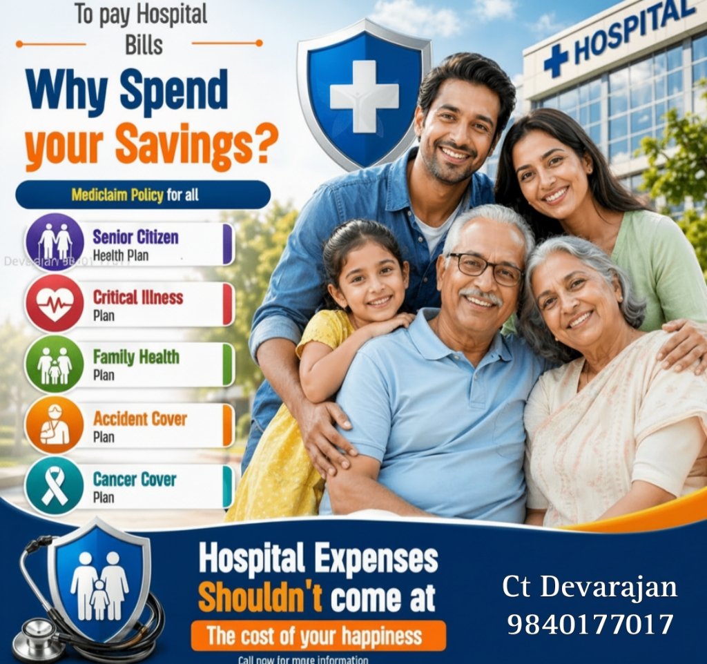 licdevarajan's tweet image. Why spend your hard-earned savings? ⚠️
Health Insurance can take care of medical bills 🏥
A small premium can protect your happiness and peace of mind 🛡️
📲 Know more – WhatsApp chat: wa.me/9840177017

#HealthInsurance #MedicalExpenses #PeaceOfMind #FinancialProtect