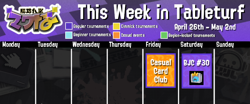 TableturfS's tweet photo. New week, new TWIT!

It's been a while since our last tournament, but we've decided to finally hold BJC #30 this Friday! This tournament is exclusive to low-level players so if you haven't won a tournament before and are interested in a tourney, be sure to be there!

Links below. https://t.co/Zb0q3x5RE9