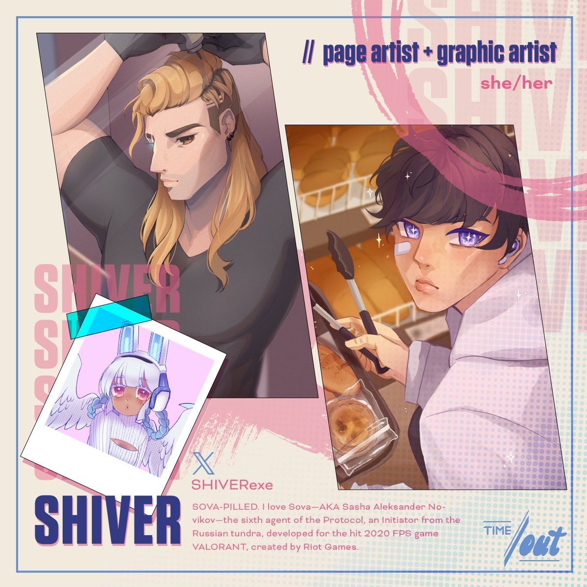 Sova does his best to have a good hair day, every day...but Iso somehow makes it look effortless ♨️🥐 these two arts are done by our graphics artist and logo designer <a href="/SHIVERexe/">SHIVER</a> !!