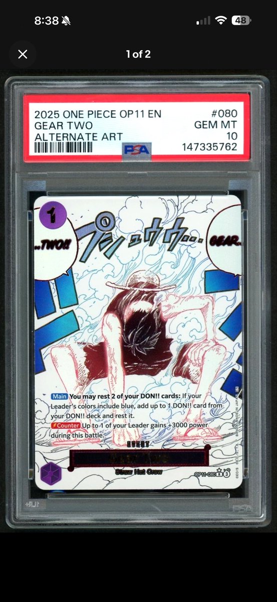 drewscardshop's tweet photo. This one is so bad ass. Excited to add this one to the collection. The manga events are goated. $350 a steal IMO. https://t.co/tuK6njSooI