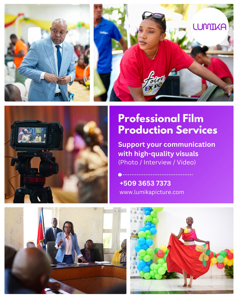 LumikaPicture's tweet photo. Our audiovisual production services include:
Field shooting (events, interviews, documentaries)
Professional video editing & post-production
Multi-format delivery (Landscape, square, vertical)
Subtitling

We support organizations in documenting their work with clarity and precision.

48 Route de Bourdon, Pétion-Ville 6140, Haïti
+509 3653 7373
https://t.co/RGNcrlMC58
#VideoProduction #Documentary #LumikaPicture #Haiti