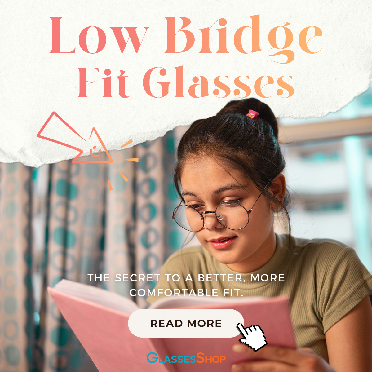 GlassesShop's tweet image. Reading gets a whole lot easier when your frames actually stay where they should📖✨
GlassesShop low bridge fit glasses bring all-day comfort and a secure feel.

glassesshop.com/.../low-bridge…...
#iglassesshop #frames #eyewear #eyewearfashion #womenglasses #girlfashion #girlswithglasses