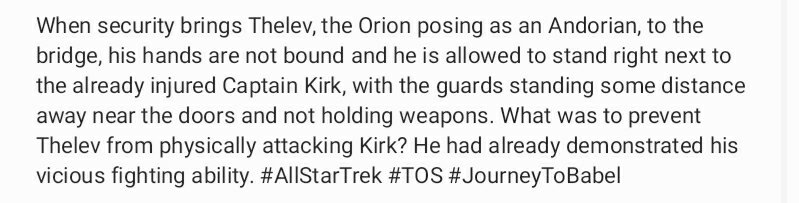 ScottimusPrime1's tweet image. #EnterpriseSecurityStandards #AllStarTrek #TOS #JourneyToBabel