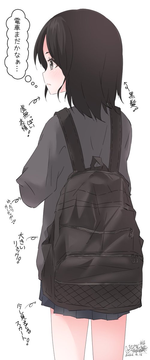 #今月描いた絵を晒そう
手癖で描くなんでもない子を描くのがマイブームです 