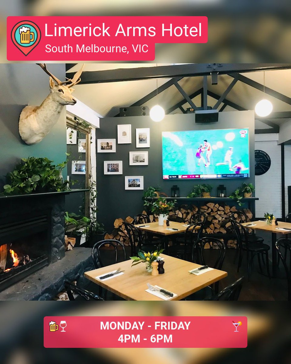 happy_hour_hunt's tweet image. 🚨📣 New Happy Hour added! 🆕🍻
Limerick Arms Hotel
Monday - Friday: 4pm - 6pm
🍺🍷🍸️ Download the app 📲
#happyhour #beer #wine #cocktails #happyhourhunter #southmelbourne