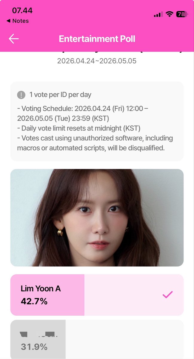 They caught up very quickly, in 3 hours the figure rose by 0.5%. It’s crazy 😭😭😭

#YoonA #LimYoonA #임윤아 #윤아 #林允儿 #イムユナ #ユナ #ยุนอา #อิมยุนอา