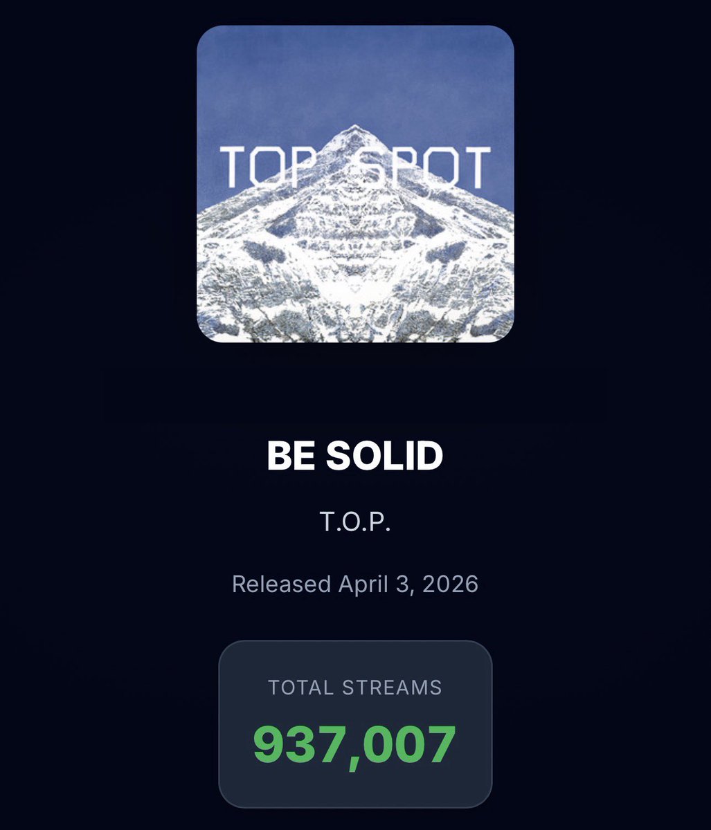 puTOPinamo's tweet image. Continue streaming BE SOLID! We’re almost at 1M 🥰

🔗open.spotify.com/track/5vMqApZV…

#TOP #탑 #최승현 #CHOISEUNGHYUN #TTTOP #ANOTHER_DIMENSION