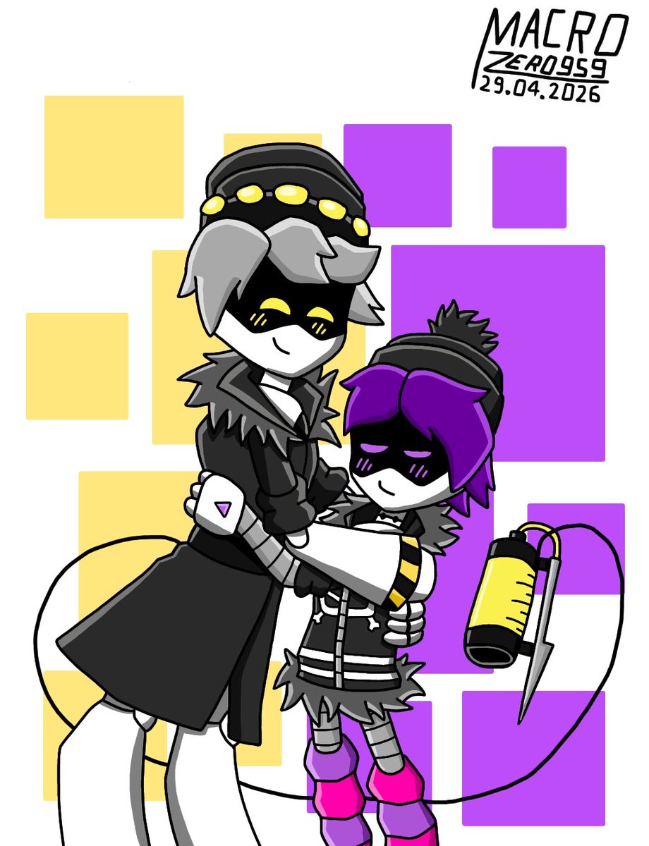 MacroZero959's tweet image. 🤖 ¡El Nuzi está de regreso (otra vez)! Amo tanto a N y Uzi que no pude resistirme en volver a dibujarlos después de varios meses. 💛💜

#arte #dibujo #dibujodigital #fanart #glitch #murderdrones #nuzi #serialdesignationn #uzi