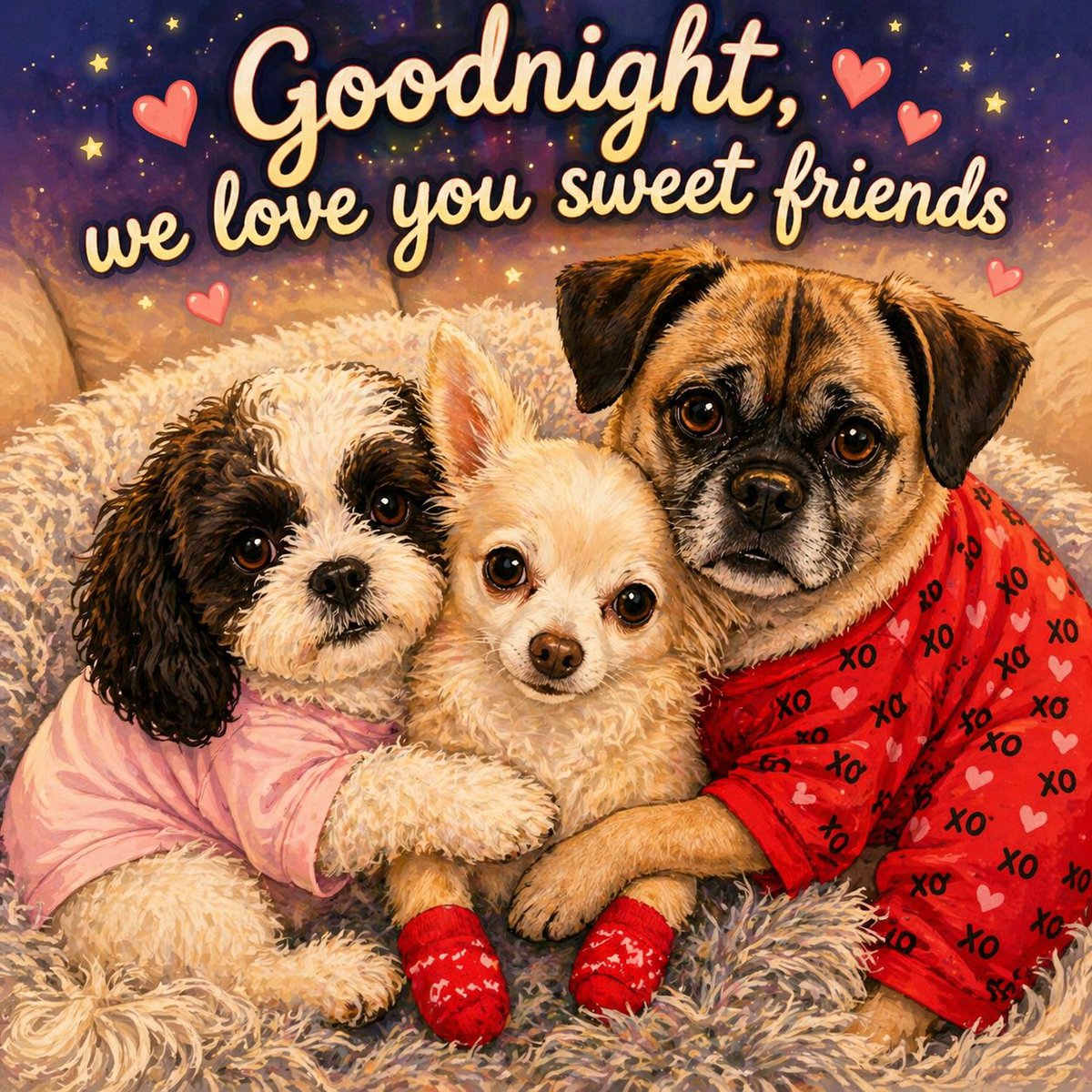 PugnatiousG's tweet image. Those are cute Anna! Goodnight sweet little girl. Please give the whole family hugs for us and tell them we love them ❤️

Love Duggie and Phoebe ❤️
#TikiMyHeart #NinaAngel
#PuggieForever #Friends4Ever
#ForeverLoved
